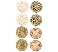 Gadpiparty 8 pièces Jouets à Mâcher pour Petits Animaux avec Crochets Jouets Rotatifs Rotin pour Hamsters Lapins et Cochons Accessoires Ludiques pour Cage