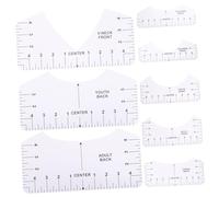 Gadpiparty 8 Pièces Shirt Ruler Guide pour Du Col Rond Outil de Mesure Multifonction pour Adultes Ruban à Mesurer Intégré Blanc