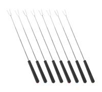 Gadpiparty 8pièces Lot de Brochettes de Barbecue Extensibles Acier Inoxydable avec Poignée Colorée Fourchettes Sûres pour Rotation Manuelle Facile pour Grillades Hot Dogs et Guimauves