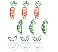 Gadpiparty 9 pièces Trombones Petits Forme Carotte Réutilisables Clips Mignons pour Bureau Papeterie pour Notes Photos Cartes Documents