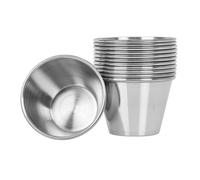 Gadpiparty Acier Inoxydable Coupelles de Sauce Rondes 12 Pièces | Petits Pots Argentés, Faciles à Nettoyer et Résistants à L’usure, pour Food Stores et Service de Table