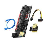 Gadpiparty Adaptateur D'extension Pcie 1x vers 16x pour Minage, Alimentation Stable, Régulation de Tension, Afficheur Numérique 3,3 V et LED 3528, 1 Set