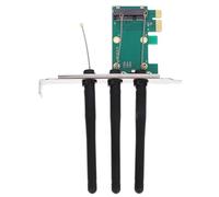 Gadpiparty Adaptateur Wi-FI Mini Pcie pour Ordinateur de Bureau Double Antenne, Transmission de Signal Améliorée et Compatibilité Étendue, Carte Réseau sans Fil PCB Noire