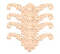 Gadpiparty Appliques en Bois Sculpté 4 Pièces 10x10x1 Cm Incrustation Bois Motifs Floraux Décoration Meubles Vintage Style Rétro pour Salon Chambre