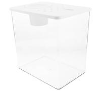 Gadpiparty Aquarium à Tortues Transparent Micro-Paysage Rectangulaire Moyen 24,6x24,4x17,5 Cm avec Couvercle et Panier de Culture pour Poissons Rouges Crevettes et Bureau