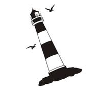 Gadpiparty Autocollant Mural Amovible En Pvc Pour Phare Décoration Dintérieur Pour Salon Noir 73 X 43 Cm