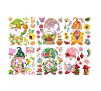 Gadpiparty Autocollants pour fenêtre gnome 6 feuilles PVC pour décoration intérieure, effet vitrail, adaptées à vitres et portes en verre
