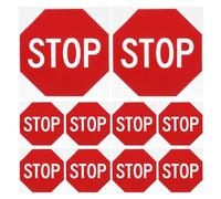 Gadpiparty Autocollants Stop Haute Visibilité Lot de 10 Adhésifs Puissants pour Murs et Équipements en Zones de Circulation et Lieux de Travail