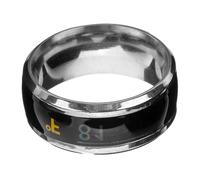 Gadpiparty Bague Thermosensible Unisexe pour Couple en Acier Inoxydable 8 Mm, Affichage Intelligent Température, Bijou Connecté pour Usage Quotidien et Présent Amoureux, Couleur Acier