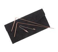 Gadpiparty Baguette de Sourcier en Laiton 3 Pièces avec Paquet en Feutre - Kit Pliable pour Chasse aux Fantômes Détection D’Eau et Radiesthésie Spirituelle - Matériel de Prospection