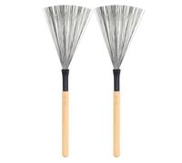 Gadpiparty Balai à Percussion en Acier Manche en Bois, Accessoire Batterie Musique pour Groupes de Jeunes et Débutants, Effet Ressort et Son Naturel Garantis