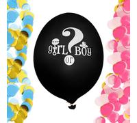 Gadpiparty Ballon de Révélation de Genre Latex avec Confettis Roses et Bleus Décoration pour Fête Prénatale Garçon ou Fille Set Complet pour Shower Décor Interactif et Créatif