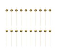 Gadpiparty Bâtonnets à Cocktail en Bois Jaune Forme Burger 100pcs, Accessoires Créatifs pour Bars et Jours Spéciaux, Cure-Dents Décoratifs pour Fruits et Apéritifs