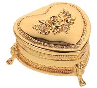Gadpiparty Boîte à Bijoux Métallique Forme De Cœur Coffret De Rangement Élégant Pour Anneaux Boucles Oreilles Et Colliers Pour Mariage Et Féminins