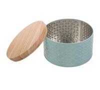 Gadpiparty Boîte à Bonbons Ronde en Fer Bleue Couvercle Petite Boîte Métallique Décorative pour Biscuits Bonbons et Présents pour Emballage Festif et Rangement Pratique