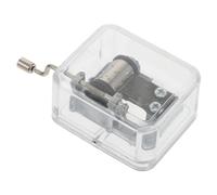 Gadpiparty Boîte à Musique à Manivelle Transparente en Acrylique Mini Boîte Musicale Manuelle Argentée Présent D’Anniversaire Unique Mélodie Claire et Décorative 1 Pièce