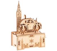 Gadpiparty Boîte à Musique en Bois à Monter Soi-Même Puzzle 3D Mini Manivelle Musicale Manuelle Éducatif pour Adultes et Garçon et Filles Présent Anti-Stress Jeu de Construction Sonore