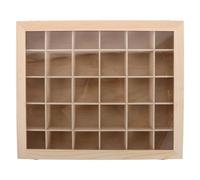 Gadpiparty Boîte à Spécimens Minéraux en Bois à 30 Compartiments avec Couvercle Transparent - Coffret de Rangement Éducatif pour Collectionneurs de Roches et Cristaux - Outil D’apprentissage