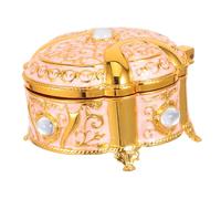 Gadpiparty Boîte Bijoux Vintage Ronde Alliage de Zinc Ornée Rangement Protecteur avec Couvercle Sécurisé pour Bagues Boucles Oreilles et Colliers Petite Boîte de Voyage Élégante pour Femme
