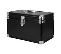 Gadpiparty Boîte de Rangement Multifonction avec Couches Mallette Portable Aluminium avec Poignée Étui Robuste pour Outils Maquillage Couture et Artisanat Noir