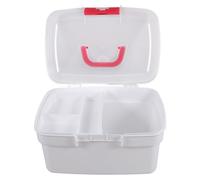 Gadpiparty Boîte Médicale Portable en Plastique Pp avec Compartiments Amovibles et Design Compact pour Rangement de Remède à Domicile Bureau, Capacité 2,6l