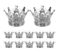 Gadpiparty Boîtes à Bonbons Grosse Capacité Lot de 12 en Plastique Argenté de Couronne Décor Multifonctionnel Rechargeable pour Fête Prénatale ou Anniversaire Princesse