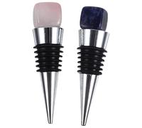 Gadpiparty Bouchons de Vin en Alliage D'aluminium Lot de 2 en Agate Jade avec Joint Hermétique pour Bouteilles de Vin Rouge Fête