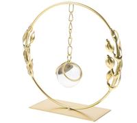 Gadpiparty Boule de Cristal Décorative en Cristal et Fer Or Décor de Blé, Design Minimaliste Moderne, Décoration Polyvalente pour Salon et Bureau