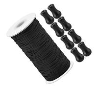 Gadpiparty Boutons de Cordon Décoratifs Noirs pour Stores Intérieurs, Cordelette en Polyester et Pom Résistante de 1,8mm, Kit de Remplacement pour Rideaux et Stores Enrouleurs