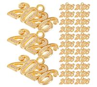 Gadpiparty Breloques 2026 en Alliage Doré Lot de 100 Mini Pendentifs Chiffres 2026 Métal Accessoires Créatifs pour Colliers Bracelets et Porte-Clés Décoration Anniversaire Nouvel An et