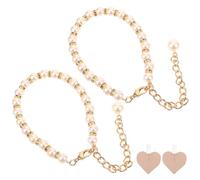 Gadpiparty Brides de Chaussures Anti-glisse et Facile à Poser pour Talons en Perles Blanches 2pcs Accessoires Élégants pour Chaussures Chic et Mode