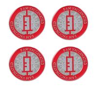 Gadpiparty Broche en Alliage Portable et Légère, Lot de 4pcs Badge Décoratif Vaccinée pour Vêtements, Épinglettes Uniques Rouges Prévention des Épidémies