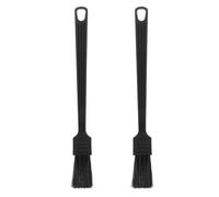Gadpiparty Brosse de Nettoyage pour Machine à Expresso 2pcs en Plastique Noir, Design Portable pour Éliminer Résidus et Huiles de Café Efficacement