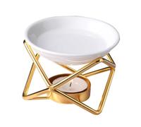 Gadpiparty Brûleur à Cire Aromathérapie Doré avec Support Géométrique Détachable pour Fondants Parfumés et Huiles Essentielles Décoration Maison Romantique et Pratique