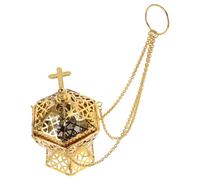 Gadpiparty Brûleur de Parfum en Métal de Style Vintage de Croix avec Design Suspendu et Surface Lisse pour Spa et Église Chrétienne, Diffusion Uniforme Fumée