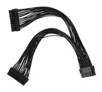 Gadpiparty Câble d'alimentation Synchrone 24 Broches Double Adaptateur pour Carte Mère ATX, Connecteur 20 4 Broches, Extension Électrique Pc, Noir, Compatible Dc3.3v-12v, Usage Informatique