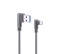 Gadpiparty Câble Micro USB 1m Connecteurs en L à 90 Degrés, Tressé en Nylon et Métal, Charge Rapide 2.4a, pour Espaces Restreints et Rechargement