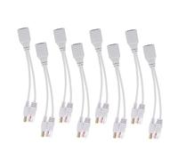 Gadpiparty Câble Séparateur pour Caméra de Sécurité, Adaptateur Module d'alimentation 12v, 8 Pièces, Connecteur CC, Ligne Passive, Usage Réseau Professionnel, Couleur Blanche