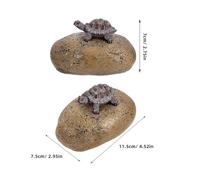 Gadpiparty Cache-clé Pierre Extérieure Tortue Résistante Étanche Jardin Boîte Porte-clés Discrète Imitation Roche pour Clé de Maison