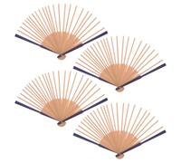 Gadpiparty Cadres D'éventail Pliants en Bois Brut Beige 4pcs, Style Japonerie Traditionnel, Robustes et Polis la Main pour Projets Artistiques et Présents