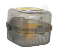 Gadpiparty Cage de Transport pour Petits Animaux à Double Couche en Plastique Jaune Portable Poignée Mallette Cage pour Hamster Cochon D’Inde et Furet Aérations Optimales et Fond