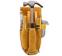Gadpiparty Caisse à Outils Multifonction en Cuir de Vachette Suédé Poches Indépendantes, Robuste Construction Jardinage