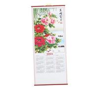 Gadpiparty Calendrier Mural Suspendu à Défilement Imitation Rotin Calendrier Pratique pour Bureau et Maison Année Serpent Chinois Support pour Notes et Planification Quotidienne