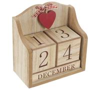 Gadpiparty Calendrier Perpétuel en Bois Réutilisable Blocs de Calendrier Légers pour Bureau et Maison, Décoration Élégante pour Table de Travail ou Salle de Classe