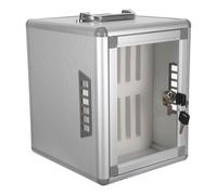Gadpiparty Casier de Rangement pour Téléphone Portable 12 Emplacements avec Ventilation Latérale Argenté Armoire Sécurisée pour Bureau Salle de t Réunion Coffre-Fort Compact pour
