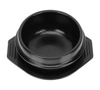 Gadpiparty Casserole Pot Noir Solide Résistante la Chaleur en Céramique Coréenne avec Plateau, Marmite Délicate Haute Température pour Ragoût Cuisine Maison