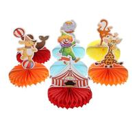Gadpiparty Centre de Table en Nid d'abeille en Papier Thème Carnaval Animaux Décoration de Fête Foraine et Anniversaire, Accessoire Suspendu pour Décoration Intérieure