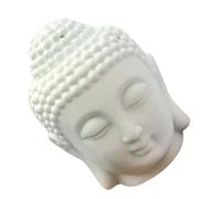 Gadpiparty Céramique Brûleur D’Parfum 10x14 Cm Tête de Bouddha Blanc | Finition Artisanale, Usage Maison et Salle, Lampe Parfumée Décorative, Format Compact