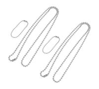 Gadpiparty Chaîne à Billes Militaire en Acier Inoxydable Argentée 4pcs pour Médailles et Porte-clés, Sécurité et Libération Rapide, pour Usage Extérieur