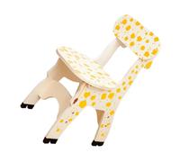 Gadpiparty Chaise Girafe en Bois pour Tout-Petits Dossier Incurvé, Bords Lisses et Design Arc Confort Sécurisé Maison Éducation Préscolaire
